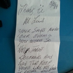 These types of notes from my customers make it all worthwhile