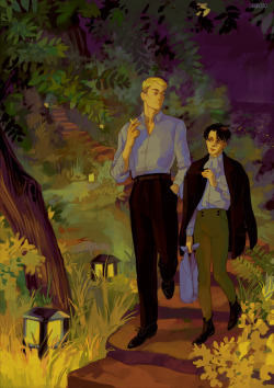 onorobo:  This is an old boyfriend jacket drawing for an eruri