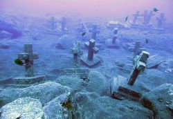 sixpenceee:  Underwater memorial dedicated to the Tazacorte martyrs.