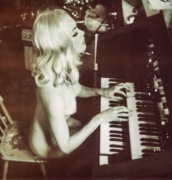 vintagemarlene:nude playing organ by marianna rothen, circa 1960s