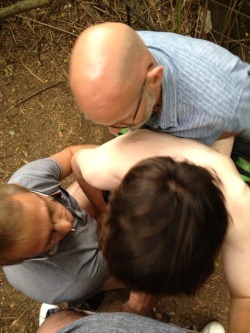 marriedgaydad:  Foursome in the woods 