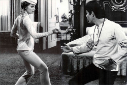 giablo69:  Bruce Lee working with Sharon Tate on the set of the