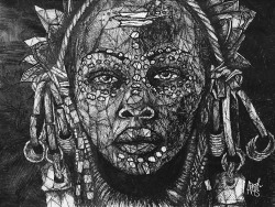 architectpatty:  African Woman. Pen and Ink on paper. 8”x6”.