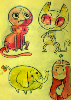 beachcityblues:  Adventure Time doodles! <3 