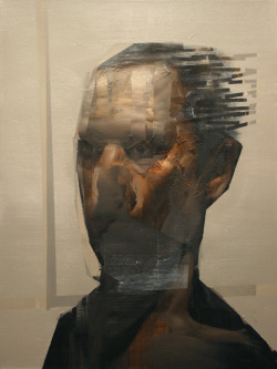 Daniel Ochoa. The Blinds. Oil and mixed media on canvas, 24 x