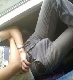 bustedboiz:  Sleeping boy in the train