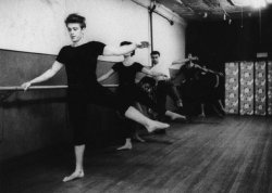   James Dean and Eartha Kitt learning modern dance in 1955, photographed