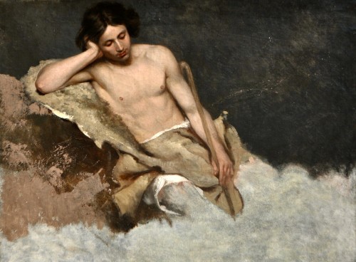 hadrian6:  An Unfinished Painting of a Shepherd. 19th.century. 