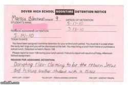 ….. honestly if you’re going to get detention for