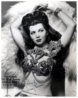 Sherry Britton is featured on this complimentary 40’s-era souvenir