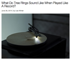 sixpenceee: As said by this IFL science article  BartholomÃ¤us TraubeckÂ created equipment that would translate tree rings into music by playing them on a turntable. Rather than use a needle like a record, sensors gather information about the woodâ€™s