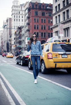 wantering-blog:  Double Denim. I Just Can’t Get Enough By Raquel