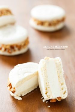 intensefoodcravings:Almond Macaron Ice Cream Sandwiches | Love