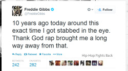 hiphopfightsback:  Freddie Gibbs tweeted this today. Most people
