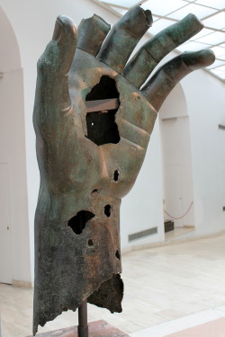 echiromani:  A fragment from a colossal bronze statue of Constantine.