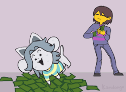 the-dorito-king:  Getting temmie to college like  
