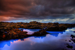 sitoutside:   Sunset at the blue lagoon ...   by  asmundur  