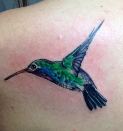 fuckyeahtattoos:  In honor of my grandma, who never let a hummingbird