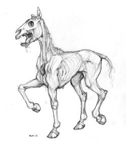 Sketched a zombie horse over my lunchbreak the other day. It