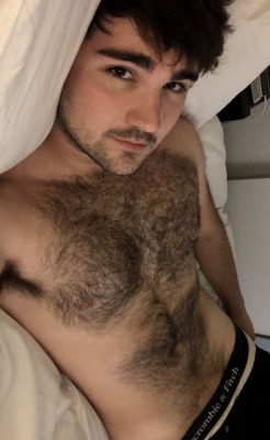 hairy-males:Nice to finally be back in bed. Care to join me?