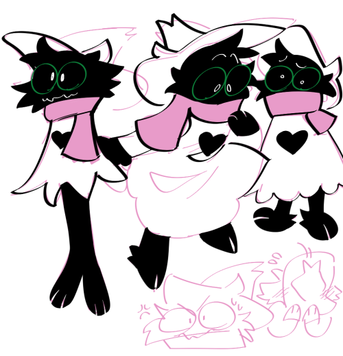 bloodsbane:ralsei scribbles. i like him with paws AND hooves…