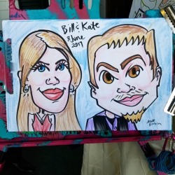 Caricature done today at Bill & Kate’s wedding.  Congratulations!