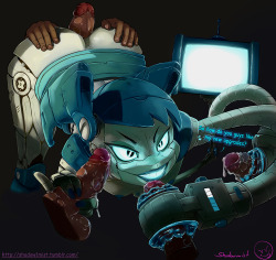 shadow1mist:  Jenny showing off a few new upgrades.   mah robogurl~