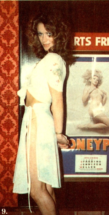 Circa 1976 (The poster in the background is for the X-rated film Honeypie, starring Jennifer Welles.)