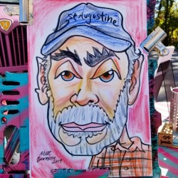 Drawing caricatures at the Tiny House Festival in Beverly, MA