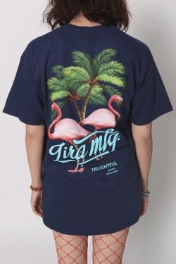 couldsee: Street Style Cool T-shirts  Flamingo Pattern  //  Letter