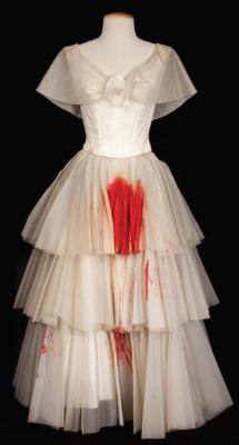 instantfashions: Dress with simulated blood stains, worn by Bette