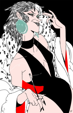 janetsungart:had a really sudden urge to draw cruella and now
