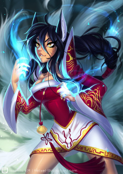 helixel:  Ahri print for upcoming convention, Eirtakon! Nab it