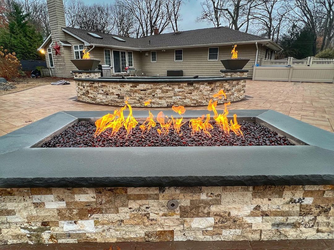 <p>Fire 🔥and Water 💧 bowls all wrapped up in Smithtown, NY just in time for #newyearseve 🍾🥂 Enjoy and Thank you! #stonecreationsoflongisland #masonry #pavers #pools #outdoorliving #pros #experiencematters #nassaucounty #suffolkcounty #hamptons #longisland #6316786896  (at Smithtown, New York)<br/>
<a href="https://www.instagram.com/stonecreationsoflongisland/p/CYJ2jqGu-W0/?utm_medium=tumblr" target="_blank">https://www.instagram.com/stonecreationsoflongisland/p/CYJ2jqGu-W0/?utm_medium=tumblr</a></p>