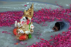 untrustyou:   A Hindu devotee carried an idol of the Hindu god