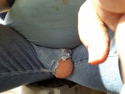 roundnfurrythings:  Working on the car and my jeans have ripped..