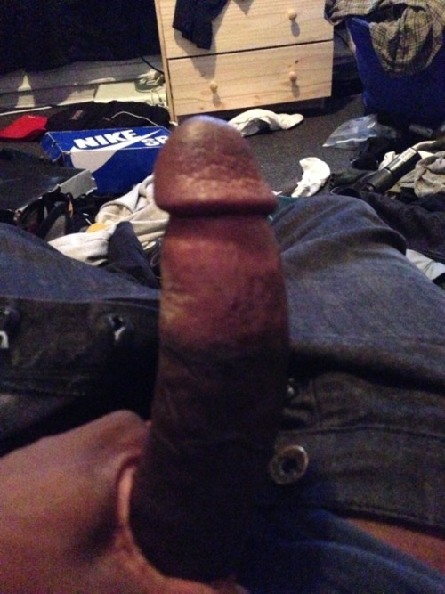 straightboyselfpics:  King  King loves to show off his king size cock. He says his biggest fantasy is anal sex and has yet to find a woman who let him but his big black dick in her ass.