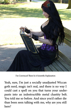 If you look closely, this lady isn’t reading a grimoire, just
