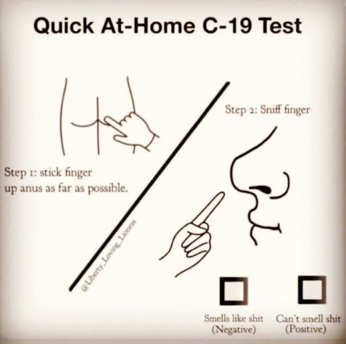 Quick n easy COVID-19 home test!  LOL 😂🤣😂 https://www.instagram.com/p/CYYAWUKrdDCwuMEekDkNoAxPrD2BrolJ__hQqA0/?utm_medium=tumblr