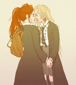 theunsinkable:  Some Ginny/Luna for the HP fandom reunion that’s