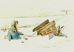 pagewoman: Peter Rabbit Sledging by Beatrix Potter (1894) 