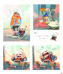 yesyooduck:  swap papyrus  x fell sans