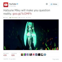 vocaloidpics:  Hatsune Miku just got a huge shout out from YouTube