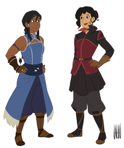 l-a-l-o-u:  Coloured version of Korra (26) and Asami (28) from
