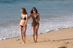 sweetbikini:  Faye Reagan & Georgia Jones enjoying the beach.