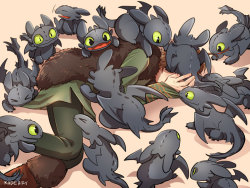 dragonnerd:  kadeart:  Night Fury Attack The unholy offspring