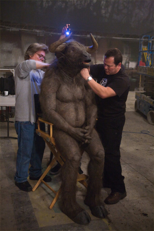 hoofedfursuits: Some hoofed movie monster suits. Couple of the minotaurs from the movie The Lion, The Witch and The Wardrobe (2005). Minotaur from the comedy Your Highness (2011) and finally from Anchorman 2 (2013), all images from the blog Monsters &