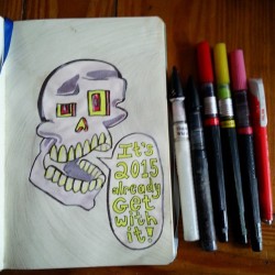 Skull. Added color to this in my new/old sketchbook. #mattbernson