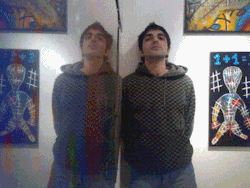 Self Portrait in a mirror with noise #art #glitchart #gif DMNC