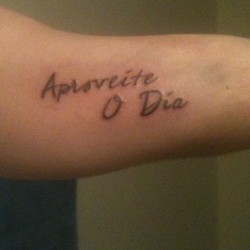 The newest ink. “Aproveite O Dia” Sieze the day.